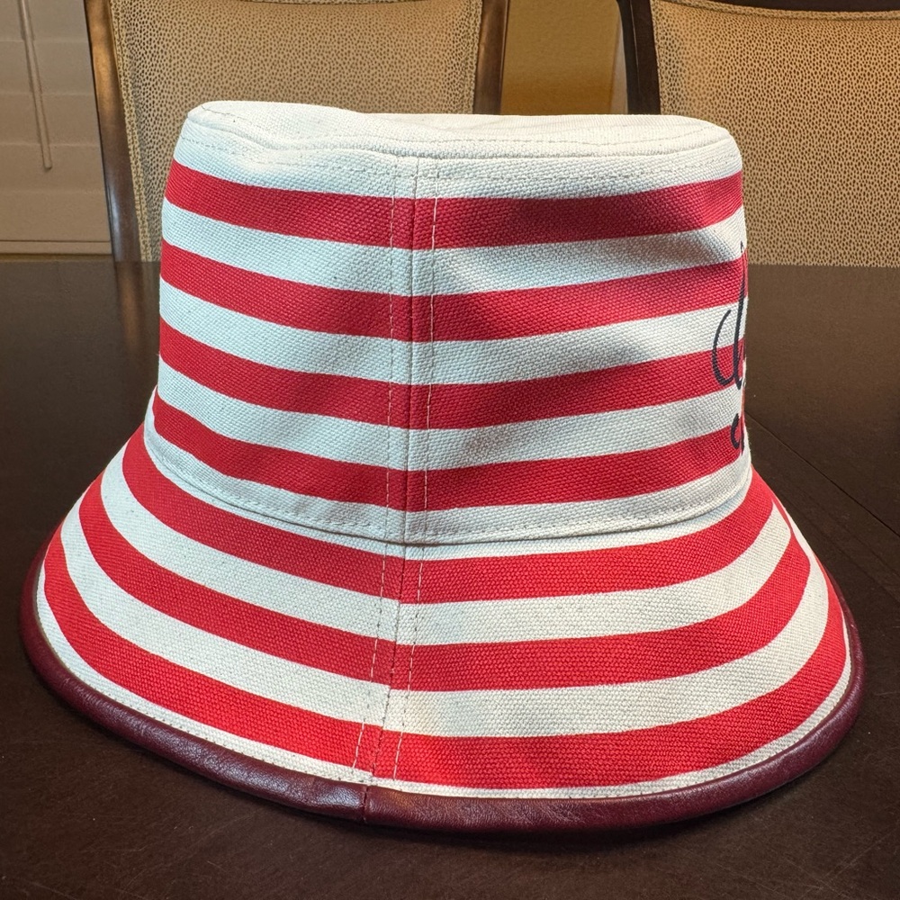 New Authentic Gucci Logo Bucket Hat Red White - Picture 4 of 13